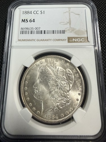 1884-CC Morgan Silver Dollar NGC MS64 Gem BU 
