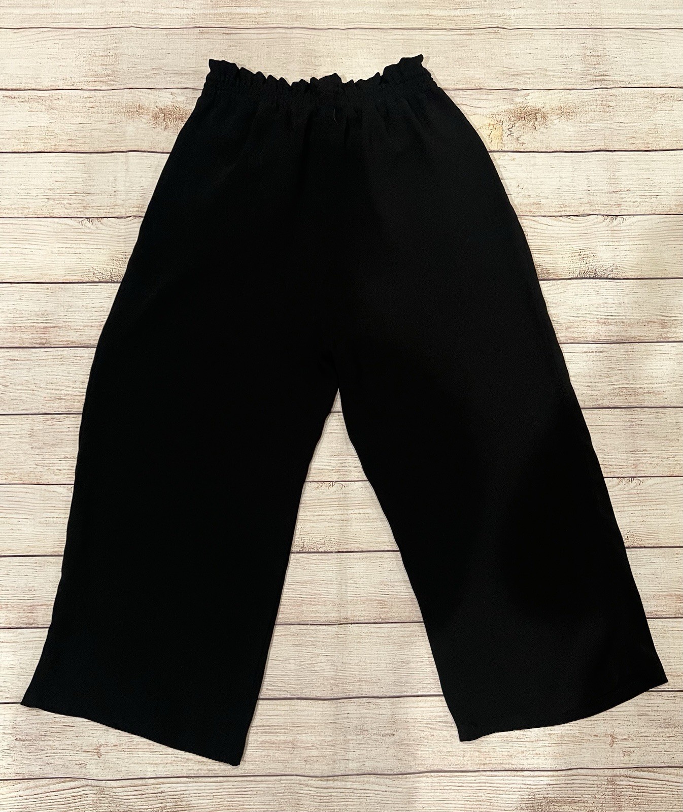 Zara Basic Collection Black Cropped Paperbag Pant… - image 3