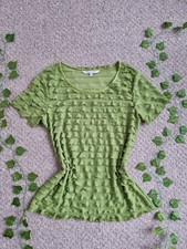 Debenhams  Green Frilly Layered Top  Vintage Y2k