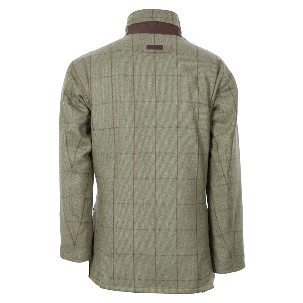 Barbour Sporting Men's Olive Check Wool Tweed Jacket Coat Leather Trim Size XXL image 3