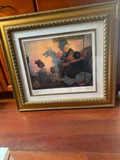Framed Limited Edition Norman Rockwell Collector Lithograph Print Signed 109/450