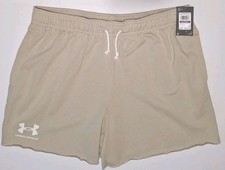 Under Armour 1382427-289 Mens' 2XL Rival Terry 6" Shorts, Tan/Khaki