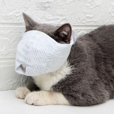 Cat Muzzle Mouth Cover Anti Bite Barking Chewing Mesh Mask Small Large Pet Cat·