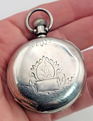 Keystone 18S Coin Silver Pocket Watch Case Gold Hinges PAT'D MARCH 10 . 68 -SB8z