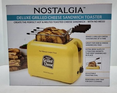 Nostalgia Deluxe Grilled Cheese Sandwich Toaster | 2 Extra Wide Slots