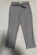 Women  s Plaid Tie-waist Dress Pants Workwear Size Small