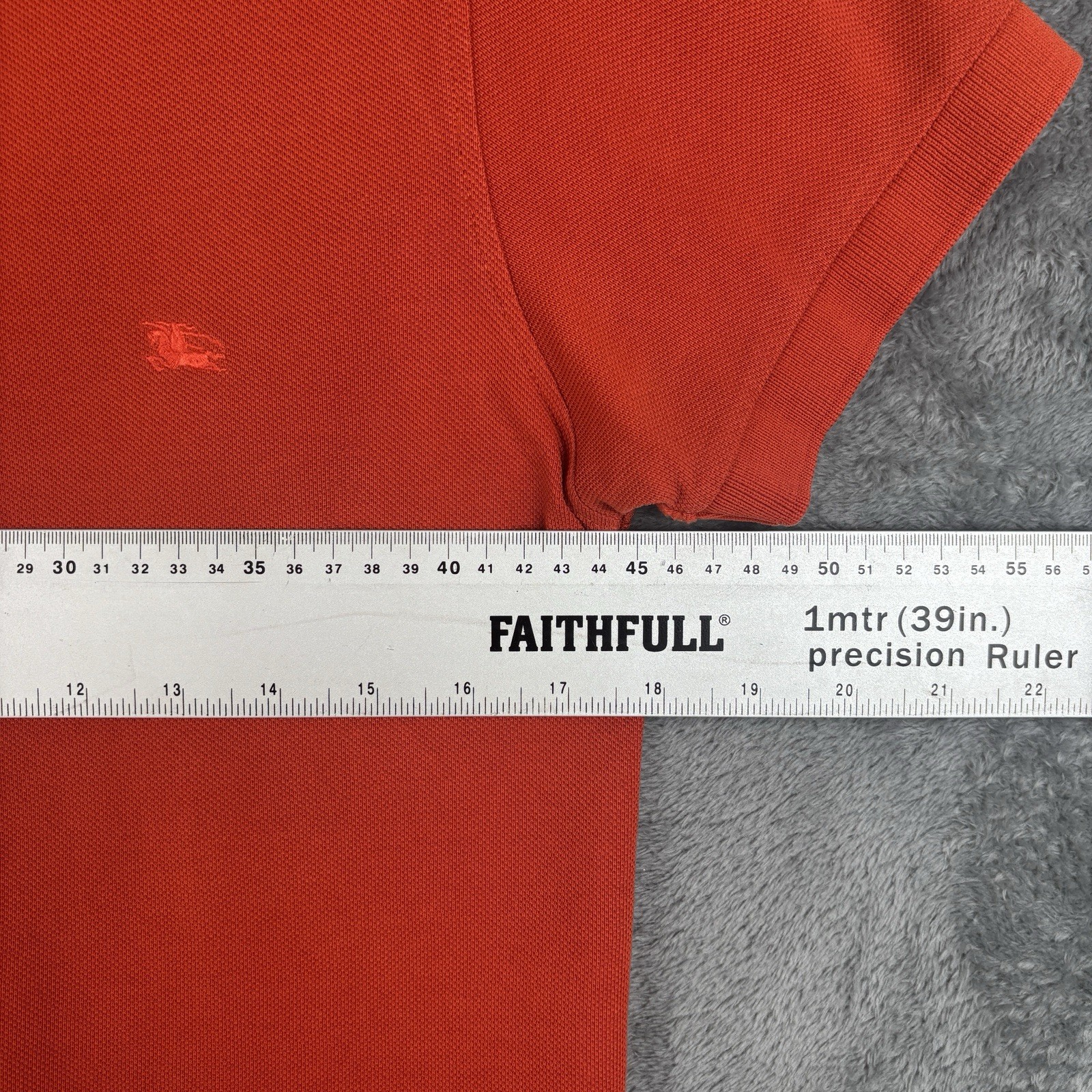 Burberry London Polo Shirt Mens Small Orange Slim Fit Nova Check Trim Cotton image 6