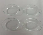 4 Corning Pyrex Oval 1 Cup Individual Casserole Dish Clear Glass 328 USA 6"x4"