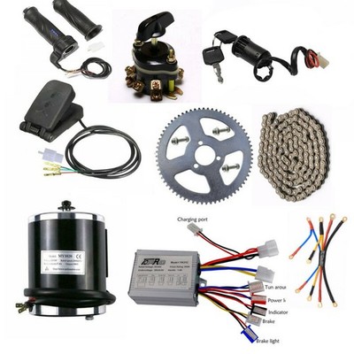 500W 24V Brush Electric E-Bike Motor Controller Sprocket kit Go kart Razor Quad