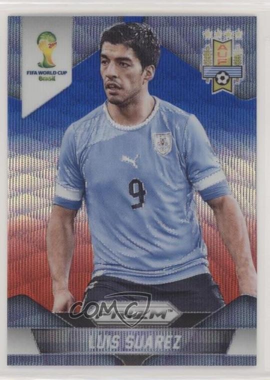2014 Panini Prizm World Cup Blue & Red Wave Prizm Luis Suarez #194 7xr