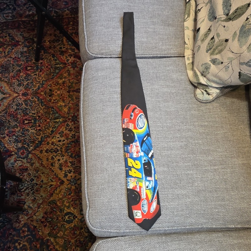 Ralph Marlin Jeff Gordon NASCAR Designer Men's Tie Polyester Woven Vintage
