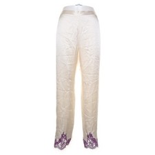 Marjolaine, Pyjamahose, Größe: 42, Beige/Lila, Seide, Satin, Damen #ml5