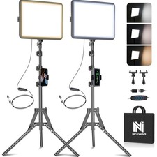 2-Pack LED Video Light Kit Dimmable Photography Studio Lighting with Tripod