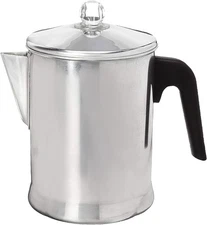 Primula Today Aluminum Stove Top Percolator Maker Durable, Brew Coffee Silver 