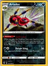 POKEMON TCG DARKNESS ABLAZE ARIADOS UNCOMMON 103/189 REVERSE HOLO NEAR MINT