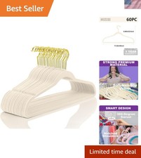 Velvet Hangers Pack 60 Pcs Heavyduty - Non Slip Slimline - Velvet Suit Hanger...