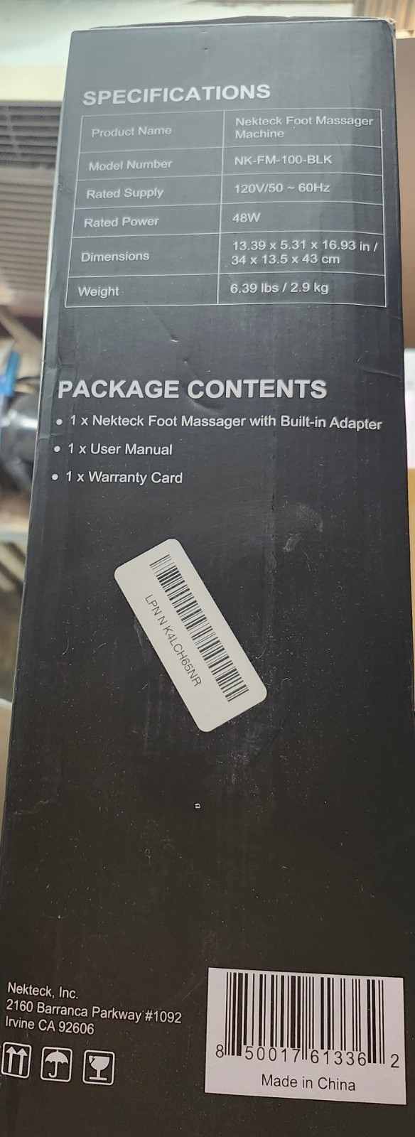 Nekteck 4332499060 Kneading Shiatsu Therapy Foot Massager