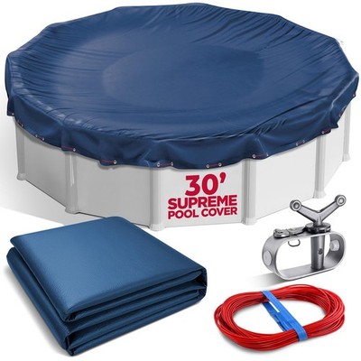 30 ft Round Pool Cover for Above Ground Pools, 30 Feet, Blue
