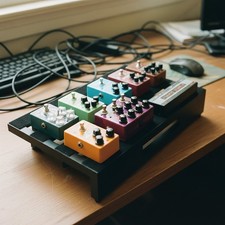 Guitar Pedalboard Aluminium 46x32cm black lig...
