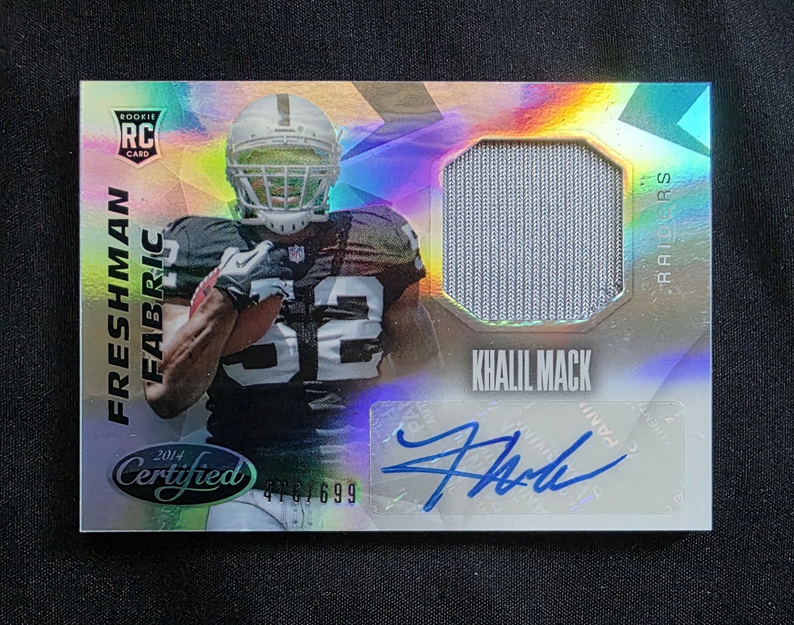 2014 Panini Certified Khalil Mack Freshman Fabric Mirror Signatures 476/699