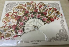 Past Times Victorian Valentine Token Of Love Paper Fans with an Envelope NIP Rep