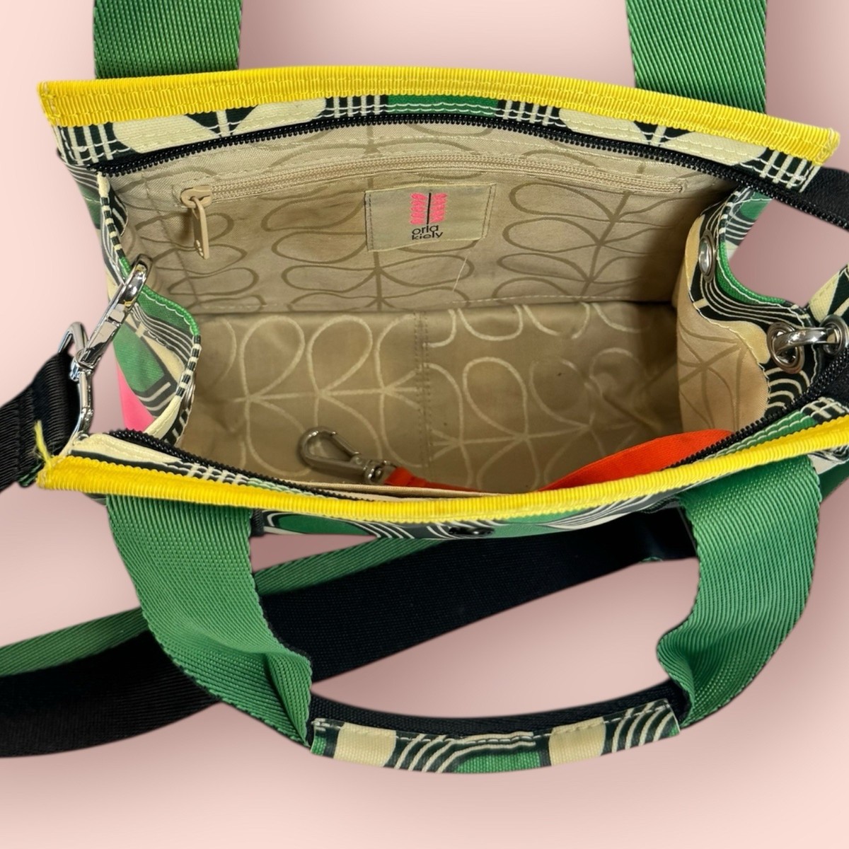 ORLA KIELY Sixties Stem Emerald Small Messenger Shoulder Bag Purse