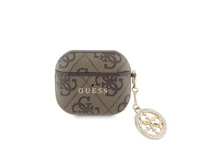 Guess Hülle für Airpods 3 4G Script mit Glitzer Charm mit Strass verziert