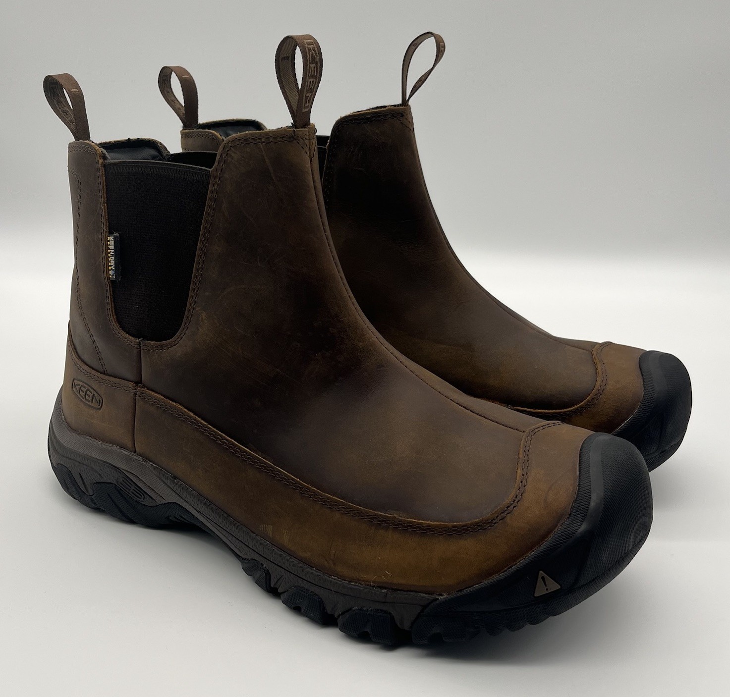 Stivali KEEN Uomo 11 Marrone Anchorage III Impermeabili Pelle Isolati Chelsea