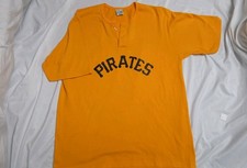 Vintage 80s Pittsburgh Pirates 3-Button Henley Jersey