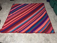 Handmade Crochet Granny Blanket Afghan Bed Throw Vintage 70 X 70