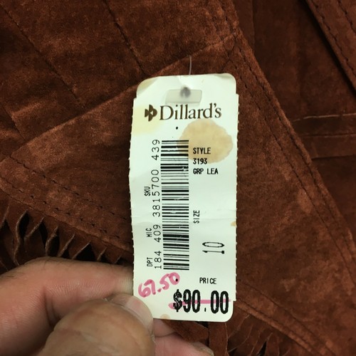 NUOVO VINTAGE DM Sportswear Poncho 10 Adulto Marrone Pelle Scialle Cape Bolero Donna - Foto 3 di 8