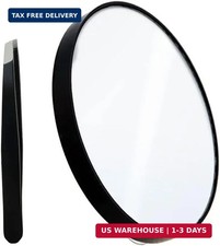 10X Magnifying Makeup Mirror with 1 Tweezers Portable Round Mirror 2 Suction Cup