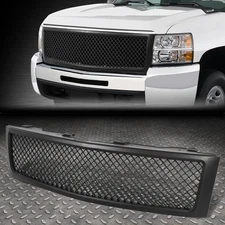 FOR 07-13 CHEVY SILVERADO 1500 MATTE FRONT UPPER BUMPER MESH GRILLE GRILL FRAME