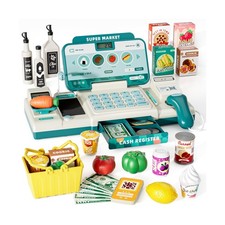 Pretend Cash Register Toy for Kids, Play Cash Register with Real Ca... Fast Ship