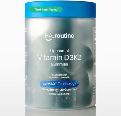 Haroutine Liposomal Vitamin D3 + K2 Gummies - Mixed Berry Flavor, 30 Servings