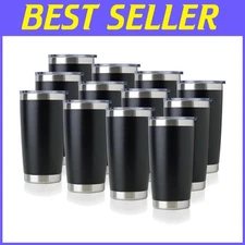 Powder Coated Stainless Steel Tumblers, 12 Pack
