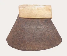 ANTIQUE 19TH C. INUIT ULU UTILITY KNIFE - IRON BLADE - ANTLER HANDLE - 4 5/8" W.