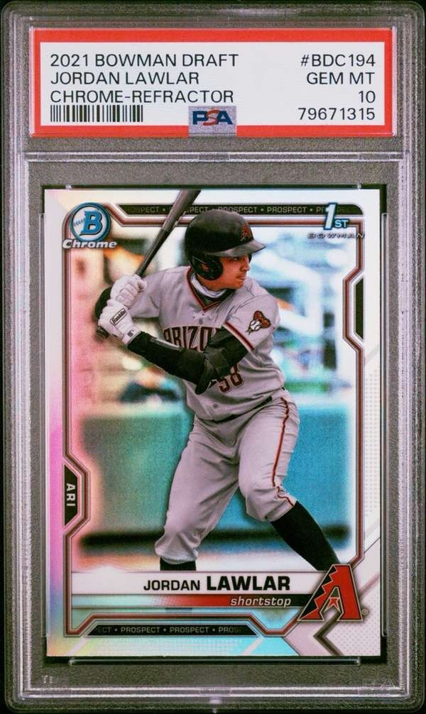 2021 Bowman Draft - Chrome-Refractor #BDC194 JORDAN LAWLAR PSA PSA 10 SN79671315