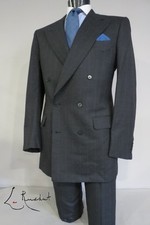 Saint Andrews Milano hand Tailored flannel wool cashmere canvas suit 41 42 R