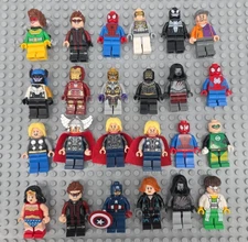 Lot of 24 LEGO Marvel DC Super Heroes Mini Figure