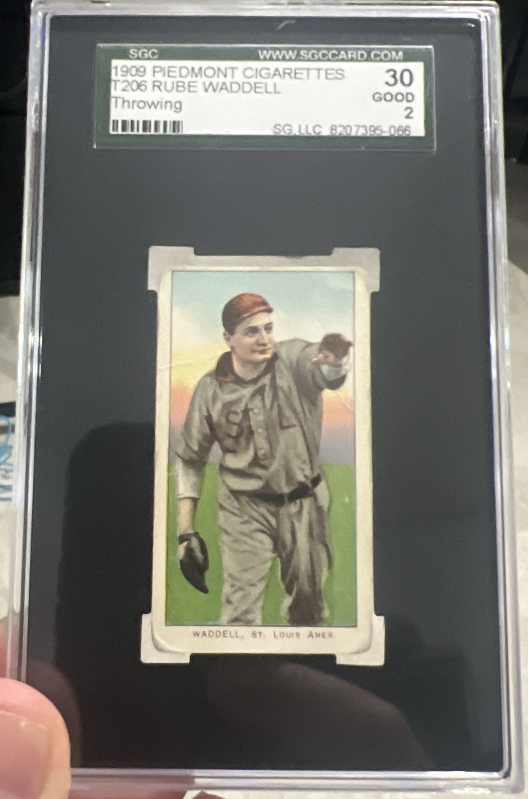 1909-11 T206 Rube Waddell 150 Back Throwing