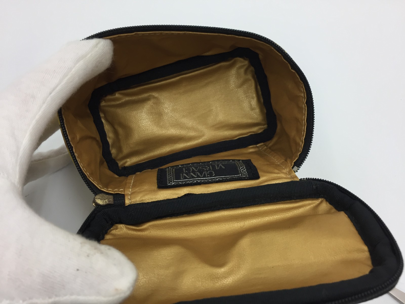 Auth Gianni Versace Nylon Leopard Tiny Pouch Bag … - image 5