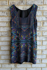 Tribal Femme Sleeveless Round Neck 100% Cotton Multicolor Geo Dress Size 6
