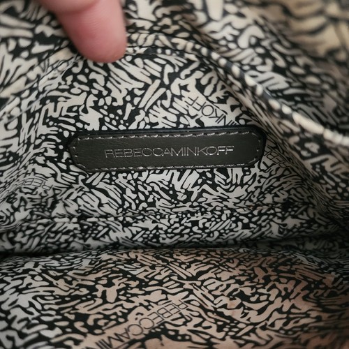 Rebecca Minkoff Grey Crossbody Leather Purse Chain Strap Flap Close - Picture 9 of 10