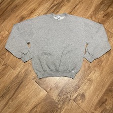 Vintage Russell Athletic Solid Gray Sweatshirt Men Medium Fleece Pullover