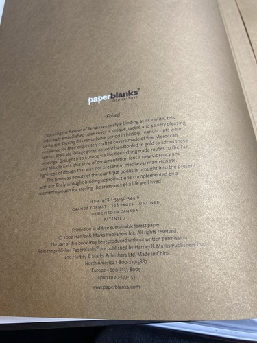 Paperblanks Hardcover Journal Foiled | Unlined | Grande (210 × 300 mm), PB5446 - Picture 5 of 13