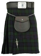 Brand New Traditional Highland Scottish 6 pcs Black Watch Kilt Set for Men's