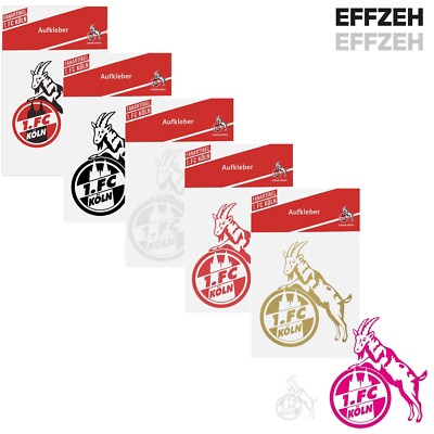 1. FC Köln Aufkleber Geißbock Logo rot schwarz pink gold silber transparent 1948