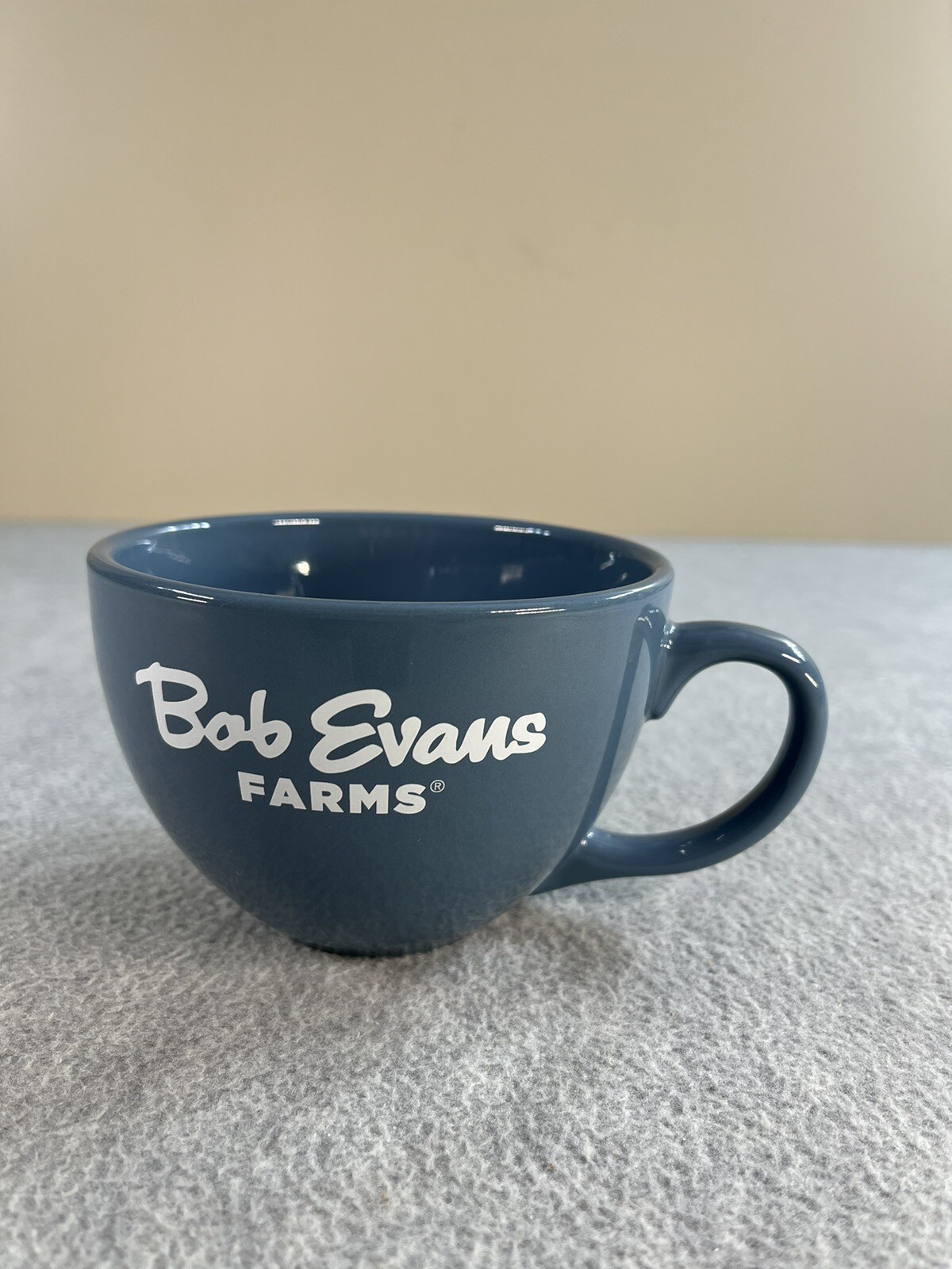 BOB EVANS FARMS 16oz Ceramic Soup Bowl Large Coffee Mug Cup Blue & White