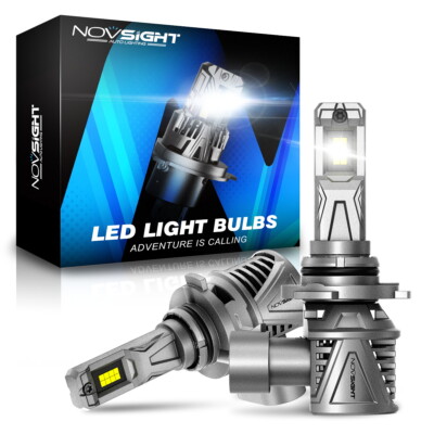 2x NOVSIGHT H11 LED Headlight Bulbs Kit High Low Beam 15000LM 6500K White Bright